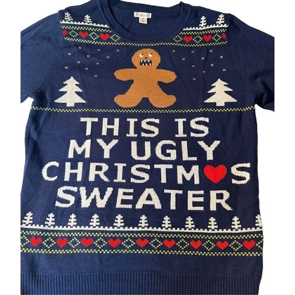 Gingerbread Man Ugly Christmas Sweater, L - Picture 2 of 11